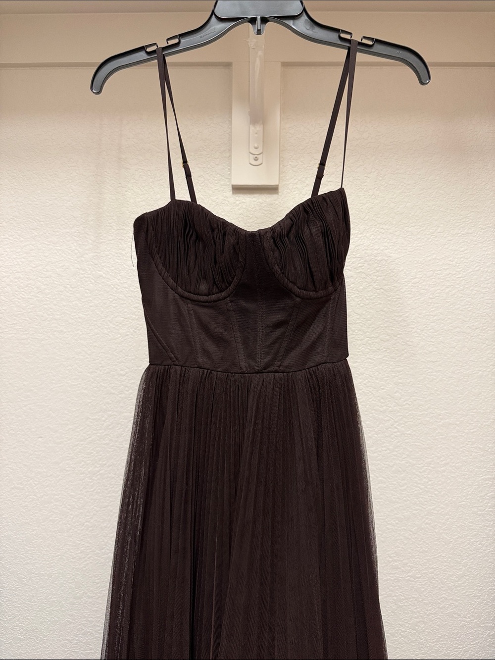 Hutch Brown Tulle Maxi Dress - Picture 3 of 10